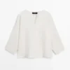 Leinenjacke mit Knopfdetails