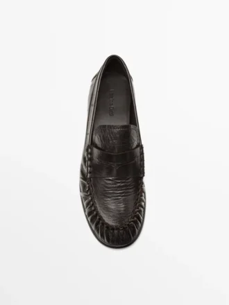 Loafer aus geprägtem Leder