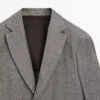 Maßgeschneiderter Blazer aus Leinenmischung mit Fischgrätenmuster Maßgeschneiderter Blazer aus Leinenmischung mit Fischgrätenmuster
