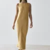 Midi-Kleid aus Leinen mit Neckholder Midi-Kleid aus Leinen mit Neckholder