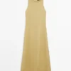 Midi-Kleid aus Leinen mit Neckholder Midi-Kleid aus Leinen mit Neckholder