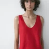 Midi-Kleid aus Leinen mit Trägern
