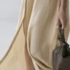 Midi-Kleid aus Leinenmischung mit Poloshirt-Kragen Midi-Kleid aus Leinenmischung mit Poloshirt-Kragen