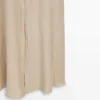 Midi-Kleid aus Leinenmischung mit Poloshirt-Kragen Midi-Kleid aus Leinenmischung mit Poloshirt-Kragen
