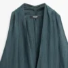 Midi-Kleid aus Leinenmischung mit V-Ausschnitt Midi-Kleid aus Leinenmischung mit V-Ausschnitt