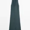 Midi-Kleid aus Leinenmischung mit V-Ausschnitt Midi-Kleid aus Leinenmischung mit V-Ausschnitt