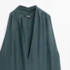 Midi-Kleid aus Leinenmischung mit V-Ausschnitt Midi-Kleid aus Leinenmischung mit V-Ausschnitt