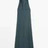 Midi-Kleid aus Leinenmischung mit V-Ausschnitt Midi-Kleid aus Leinenmischung mit V-Ausschnitt
