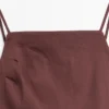 Midi-Kleid aus Stretch-Leinenmischung mit Trägern Midi-Kleid aus Stretch-Leinenmischung mit Trägern