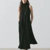 Midi-Kleid mit Neckholder und Bindedetail