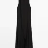 Midi-Kleid mit Neckholder und Bindedetail