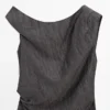 Midi-Kleid mit plissierten Schulterdetails