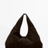 Mittlere Damenhandtasche aus Spaltleder Mittlere Damenhandtasche aus Spaltleder