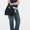 Mittlere Shopper-Tasche aus Spaltleder Mittlere Shopper-Tasche aus Spaltleder