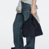 Mittlere Shopper-Tasche aus Spaltleder Mittlere Shopper-Tasche aus Spaltleder