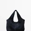 Mittlere Shopper-Tasche aus Spaltleder Mittlere Shopper-Tasche aus Spaltleder