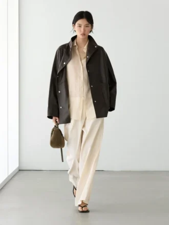 Nappaleder-Cape-Parka mit Taschen Nappaleder-Cape-Parka mit Taschen