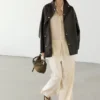 Nappaleder-Cape-Parka mit Taschen Nappaleder-Cape-Parka mit Taschen