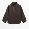 Nappaleder-Cape-Parka mit Taschen Nappaleder-Cape-Parka mit Taschen