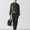 Nappalederjacke mit Gürtel