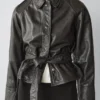 Nappalederjacke mit Gürtel