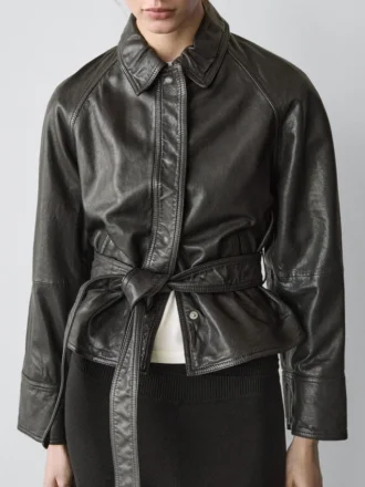 Nappalederjacke mit Gürtel Nappalederjacke mit Gürtel