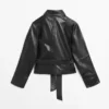 Nappalederjacke mit Gürtel