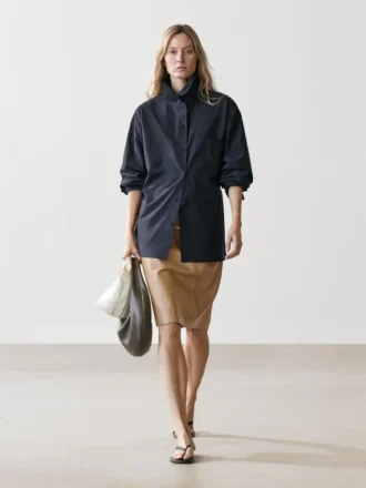 Overshirt aus Baumwollmischung mit Tasche