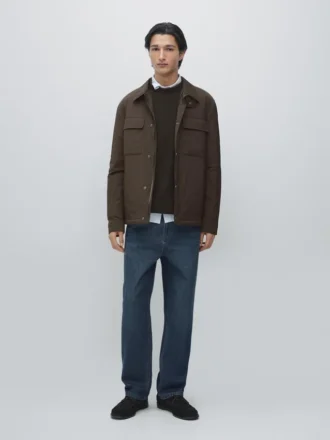 Overshirt mit Taschen und Kragen