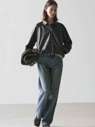Oversize-Jacke aus Nappaleder Oversize-Jacke aus Nappaleder