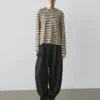 Oversize-T-Shirt aus Baumwollmischung mit Streifenmuster Oversize-T-Shirt aus Baumwollmischung mit Streifenmuster