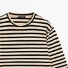 Oversize-T-Shirt aus Baumwollmischung mit Streifenmuster Oversize-T-Shirt aus Baumwollmischung mit Streifenmuster