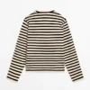 Oversize-T-Shirt aus Baumwollmischung mit Streifenmuster Oversize-T-Shirt aus Baumwollmischung mit Streifenmuster