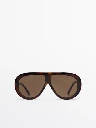 Piloten-Sonnenbrille im Schildpatt-Look