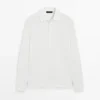Piqué-Poloshirt mit langen Ärmeln und Knopfleiste Piqué-Poloshirt mit langen Ärmeln und Knopfleiste
