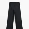 Plissierte Hose aus extrafeiner Wolle