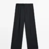 Plissierte Hose aus extrafeiner Wolle