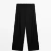 Plissierte Hose aus extrafeiner Wolle