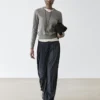 Plissierte Hose aus Wollmischung