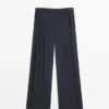 Plissierte Hose aus Wollmischung