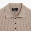 Poloshirt aus Baumwollmischung mit Zopfmuster Poloshirt aus Baumwollmischung mit Zopfmuster