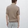 Poloshirt aus Baumwollmischung mit Zopfmuster Poloshirt aus Baumwollmischung mit Zopfmuster