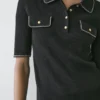 Poloshirt aus Baumwollstrick mit Kontrastdetails