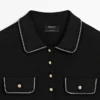 Poloshirt aus Baumwollstrick mit Kontrastdetails
