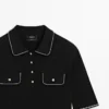 Poloshirt aus Baumwollstrick mit Kontrastdetails