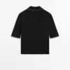 Poloshirt aus Baumwollstrick mit Kontrastdetails