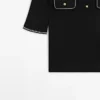 Poloshirt aus Baumwollstrick mit Kontrastdetails