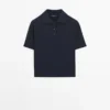 Poloshirt aus Wollmischgewebe