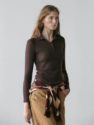 Poloshirt mit Schulterpolstern