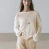 Pullover aus Baumwollmischung mit Cutwork-Muster
